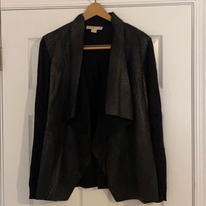 Michael Kors Black Snake Skin Drape Jacket